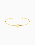 14K Yellow Gold Heart Bangle Bracelet