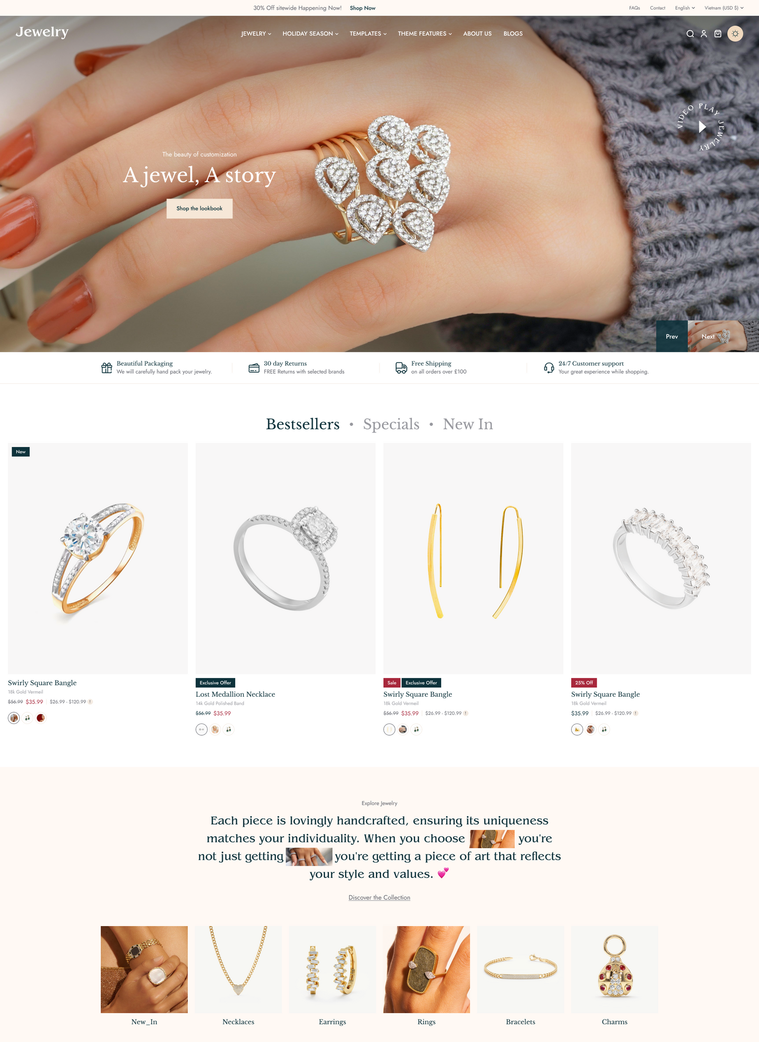 Jewelry Home page