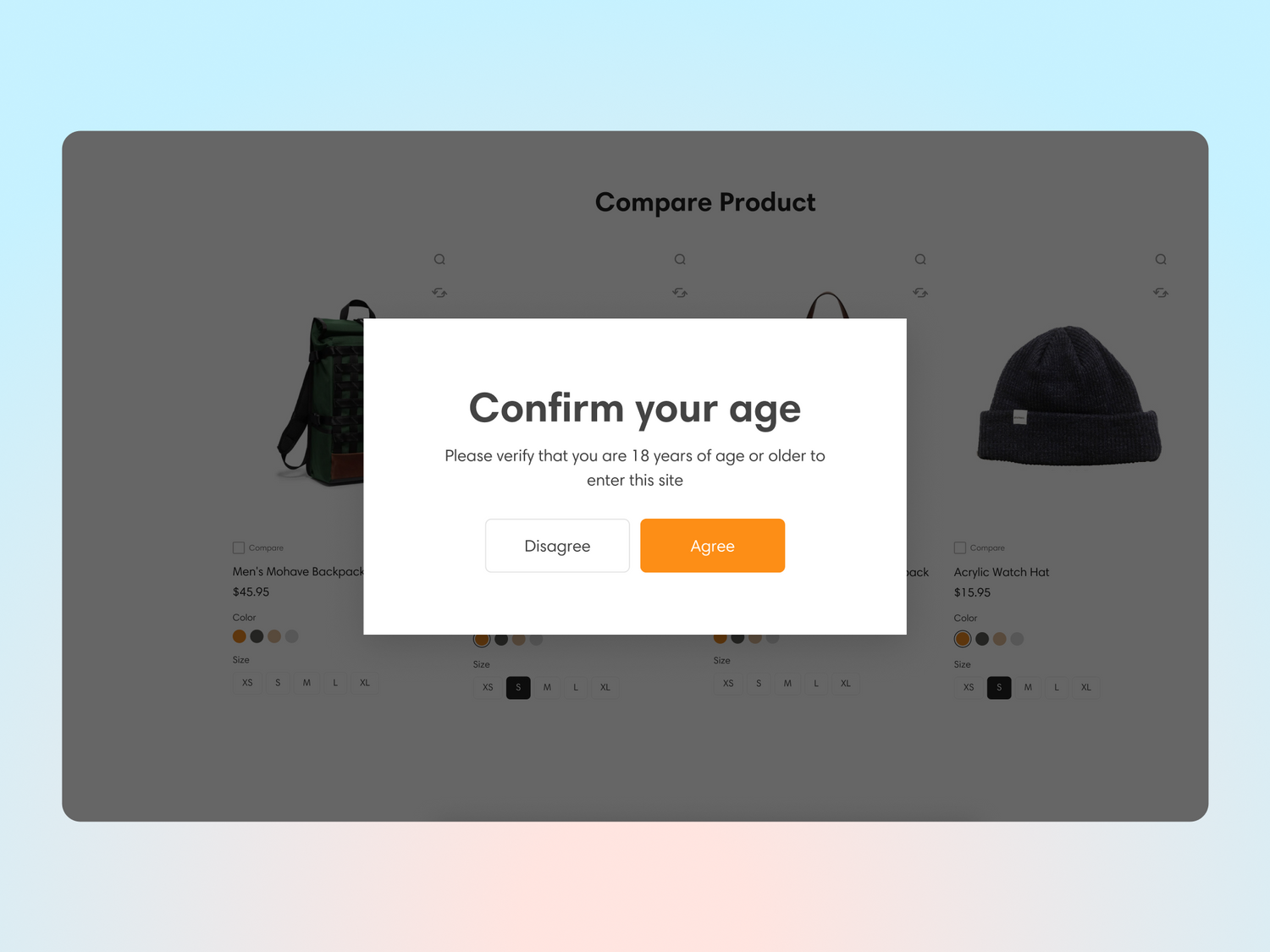 Age Verification Popup